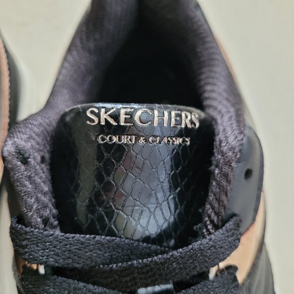 Skechers Court & Classics Paloma Lifted Glow Sneakers Y2K Black/Rose Gold Size 8 - Picture 10 of 11